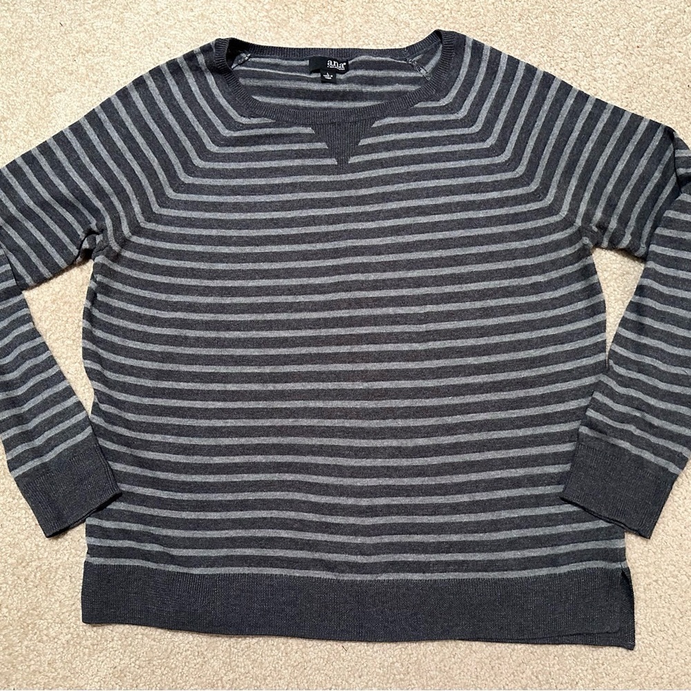 Women's Striped Gray Sweater